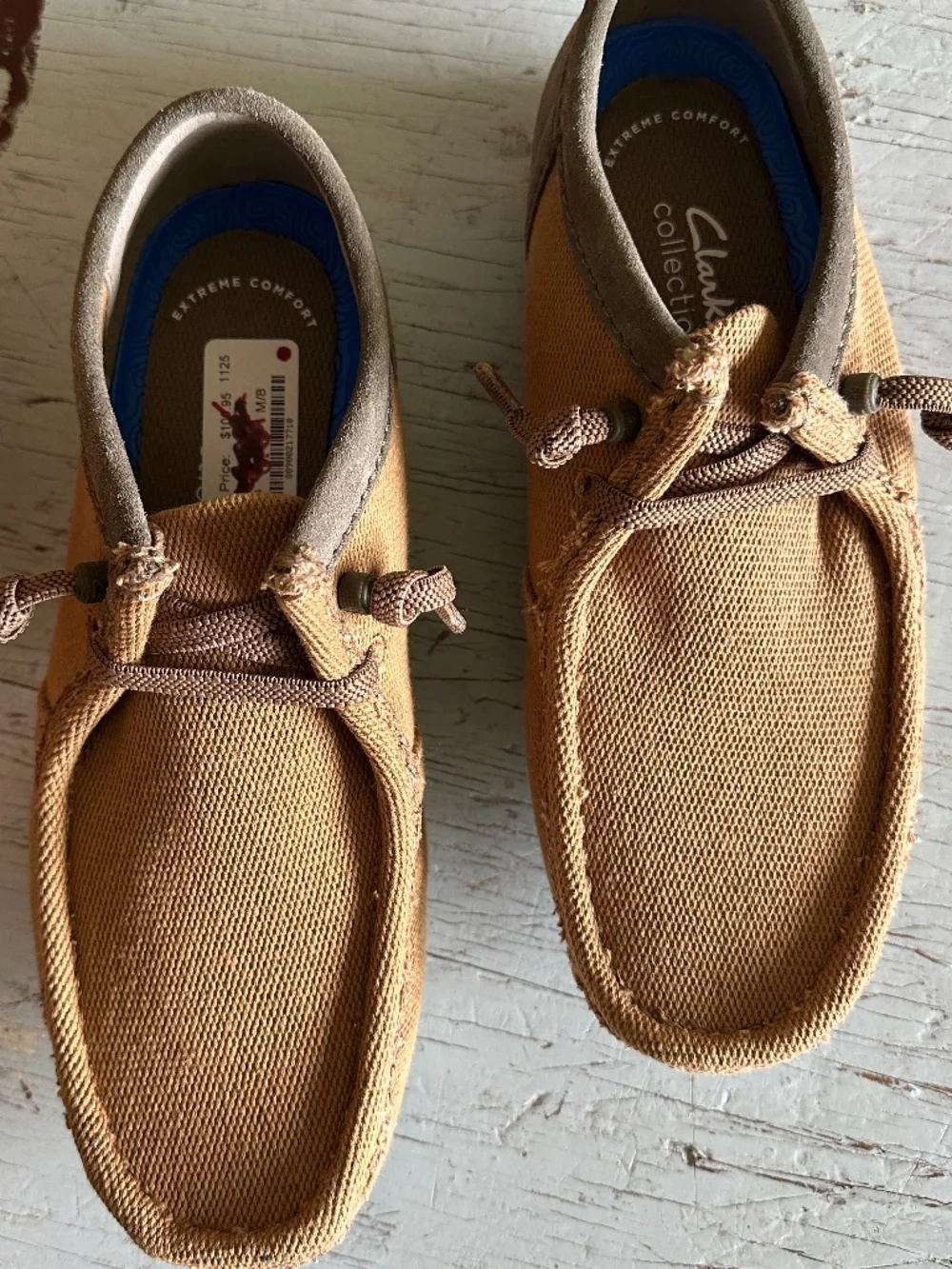 NWT Clarks Men's ShacreLite Moc Dark Sand Combo size 8 'Extreme Confort'